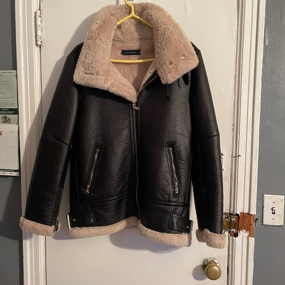 zara shearling jacket